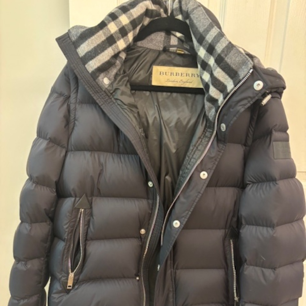 Burberry Puffer Coat Size 52 Black Mens